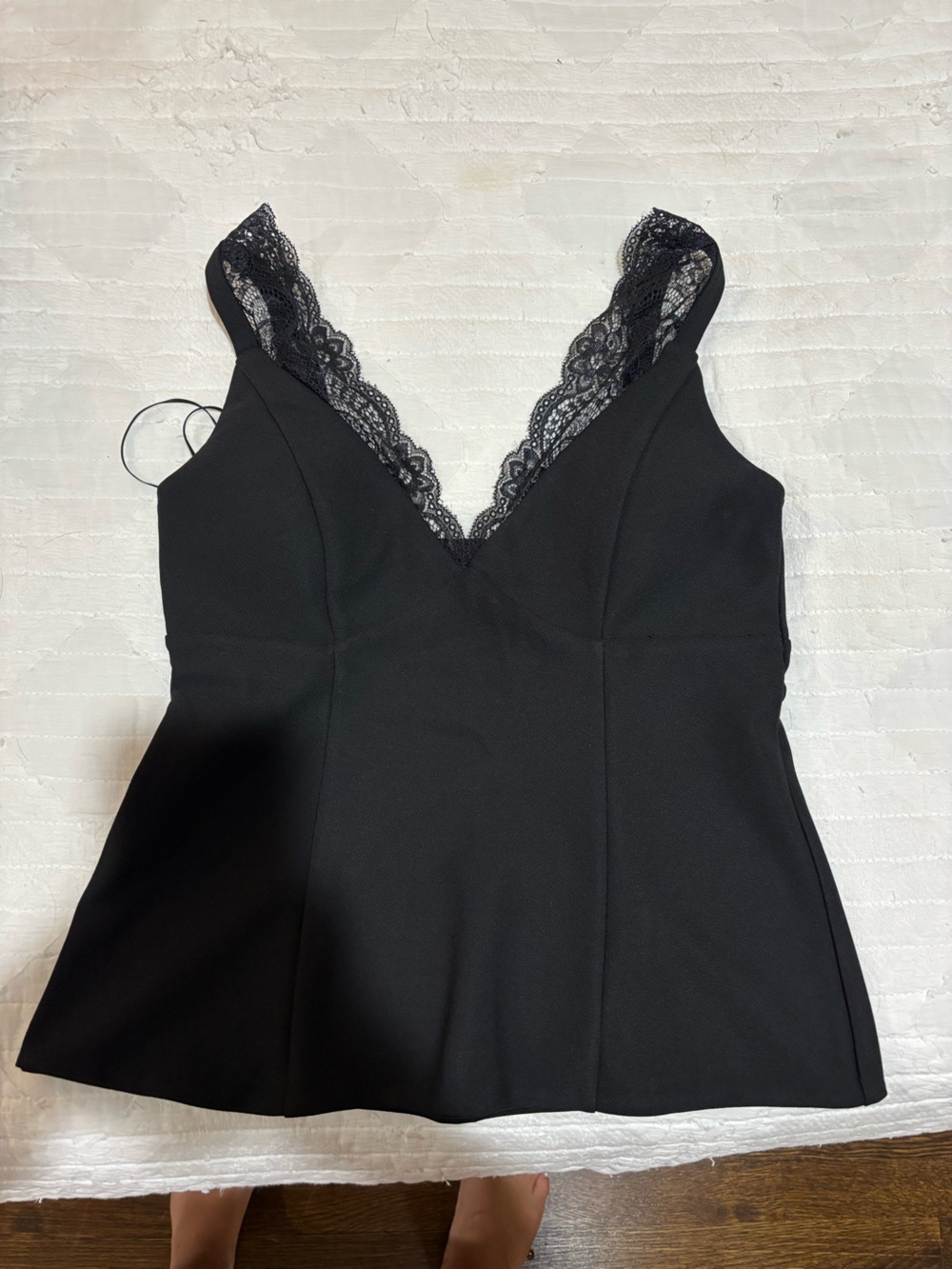 Abercrombie & Fitch Black Lace-Trim Slip Top